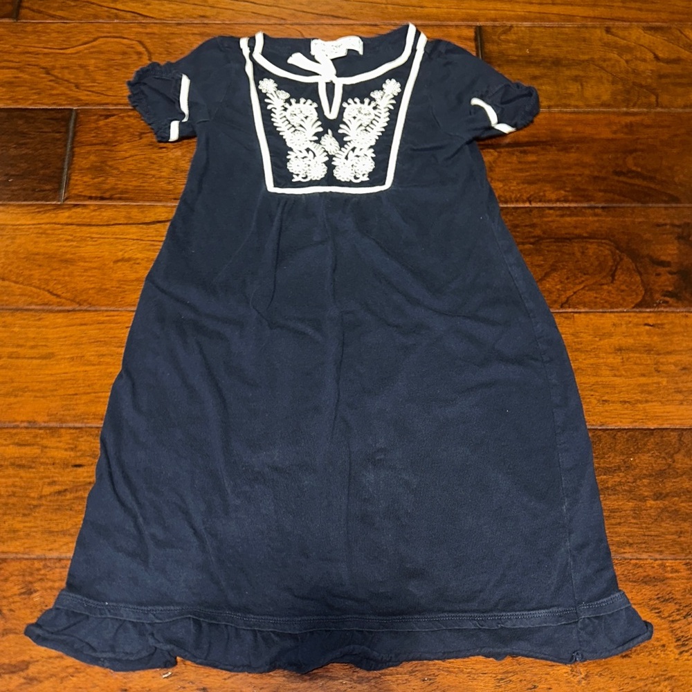 Gap Navy Blue Kids Dress with White Embroidery